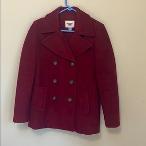 Old Navy Maroon Peacoat